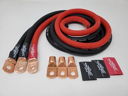Sky High Car Audio 1/0 CCA Big 3 - Red/Black