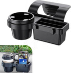 Car Cup Holder, Car Window Multifunctional Organizer, Vehicle Door Side Hanging Rack, Cell Phone Storage Box, Plug & Play Vehicle Storage with Sponge Pads, for Most Cars (Black #B)