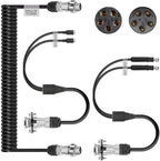 Heavy Duty Vehicle Coil Trailer Cable with 2 Channel 4 PIN AV Connector Disconnect Kit for Truck Caravan Motor Home Backup Security Camera Monitor System