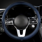 Car Steering Wheel Cover, Universal 15 inch, The Latest Microfiber Leather Breathable Technology Fabric, Non-Slip, Comfortable, Warm in Winter and Cool in Summer, Blue