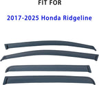 Tape On Rain Guards Window Visors Compatible with 2017-2025 Ridgeline, Side Vent Window Visors Deflectors Shade for Ridgeline 17-25,Rain Guards for Car Windows,Truck Accessories-4pcs