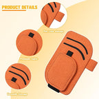 Car Sun Visor Organizer, Multi-Pocket Vehicle Sunglass Card Holder with Pen Slot, Automotive Interior Sunshade Glasses Storage Organizer, Universal Fit (Orange)