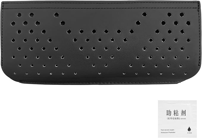 Car Seat Side Pocket Organizer, Auto Center Console Storage Pocket with Adhesive Tape, Multifunctional Leather Tray Pouch Sunglasses Holder for Car Seat Door Window (Black)