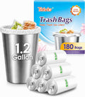 1.2 Gallon 180 counts Small Clear Trash Bags 5 Liter Garbage Bags by, Bathroom Trash Can Bin Liners, Plastic Bags for home office kitchen, Clear