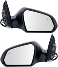 Driver & Passenger Side Power Heated Mirror Set Paint to Match Gloss Black with Turn Signal Blind Spot Compatible with 2015-2017 Hyundai Sonata HY1320228 HY1321228
