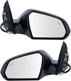 Driver & Passenger Side Power Heated Mirror Set Paint to Match Gloss Black with Turn Signal Blind Spot Compatible with 2015-2017 Hyundai Sonata HY1320228 HY1321228