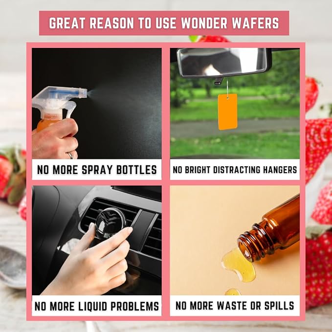 Wonder Wafers 250 Count Strawnilla Unwrapped Automobile Professional Use Air Fresheners Car and Truck Detail