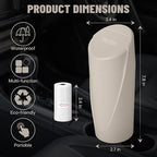 Car Trash Can Bin with Lid - Car Garbage Can Cup Holder - Light Beige Mini Leakproof Vehicle Garbage Bin with 20pcs Trash Bags-Automotive Organizers and Storage for Front Back Seat Accessories