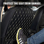 Back Seat Kick Mats 2-Pack, Odor-Free Fabric, Protect Leather w/ 2 Pockets