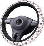 4th of July American Flag Steering Wheel Covers Universal 15 Inch Non Slip Neoprene Car Steering Wheel Protector Covers for Men Women