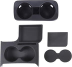 Center Console Cup Holder Organizer Kit Compatible with Ford Maverick 2022+ | Front Seat Armrest Storage Box Dual Cup Holder Coaster Insert Tray Drink Holder Interior Accessories for Maverick 2022-2026