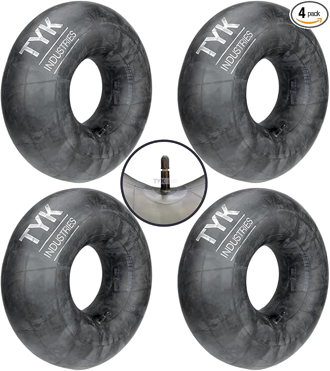 Four KR14/15 Passenger Car Tire Inner Tube with TR13 Short Rubber Valve Stems for 205/75R15, 215/75R15, 215/70R15 and 225/70R15 Tires