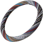 Blue Woven Saddle Blanket Steering Wheel Cover for Cars SUV Van Truck Auto - Driver Grip 15 inch