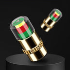 4Pcs Car Tire Pressure Monitor Valve Stem Caps Sensor Indicator 3 Color Eye Alert (Golden,2.2Bar 32PSI)
