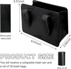 Yourkar Car Trash Can, Foldable Waterproof Leather Car Garbage Organizer Holder, Automotive Mini Dustbin Container with One Roll Trash Bag, Universal Interior Car Accessories (Black)