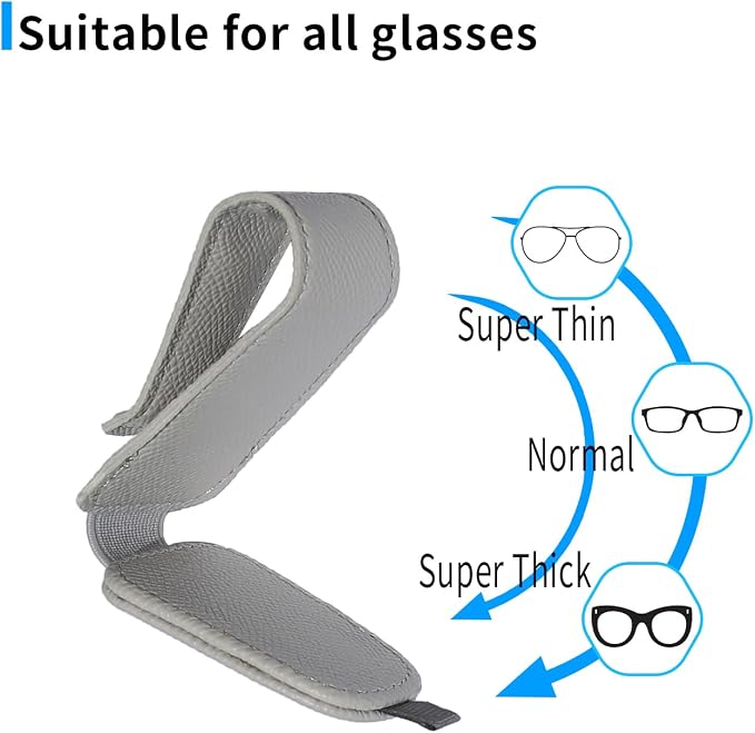 2 Packs Magnetic Sunglass Holder for Car Visor (Grey) | Magnetic Interior Car Accessories