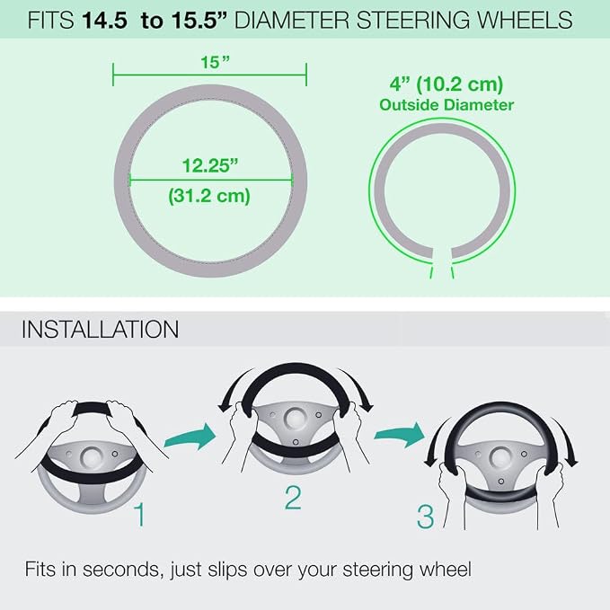 Universal Fit Universal Love Story Steering Wheel Cover - Rubber (Love Story Pink)