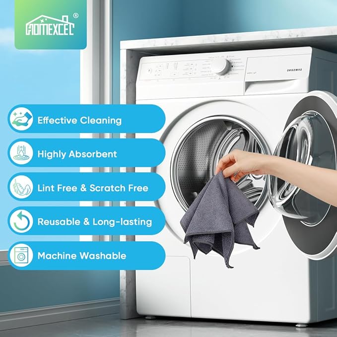 Grey Microfiber Cleaning Cloth, 12 Pack Premium Microfiber Towels for Cars, Lint Free, Scratch-Free, Highly Absorbent, Reusable Cleaning Rags for Car, Household, Kitchen, Window, 11.5"X11.5"