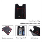 Armrest Storage Box Compatible with Audi Q4 E-Tron 2022 2023 2024 2025, Car Center Console Organizer Tray Armrest Box Insert Coin Container ABS Interior Accessories, With Door Lock Version