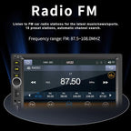 7'' Double Din Car Stereo Build-in Apple Carplay,Bluetooth 5.1 Hand-Free Calling,Touchscreen Car Radio FM,GPS Navigation,Night Vison Backup Camera,USB/TF/Subwoorf/240 watts