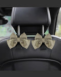 2 Pack Car Purse Holder for Handbags and Bags, Headrest Back Seat Hooks for Cars, Car Bag Hanger for Groceries, Coats, Umbrellas and Daily Essentials, Bow-Shaped Car Interior Organizer (Grass green)