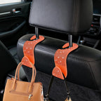4PCS Bling Car Seat Headrest Hooks, Purse Holder for Car, Vehicle Back Seat Purse Handbag Hanging Holder with Crystal Rhinestone, Diamond Car Rear Seat Organizer for Vehicles (Orange)
