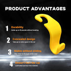 4PCS Car Seat Headrest Hook, Auto Back Seat Hanging Storage Organizer, Vehicle Seatback Hanger Holder for Purse Handbag Coat Umbrella, Universal Interior Car Accessories (Yellow)