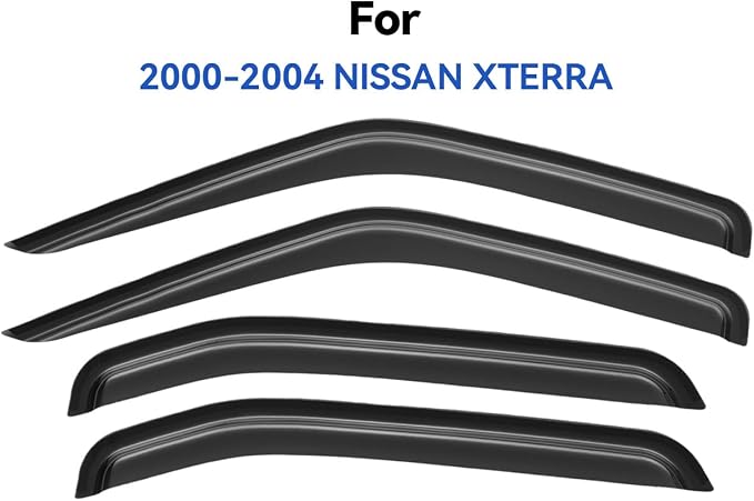Window Visors Rain Guards for 2000 2001 2002 2003 2004 Nissan Xterra, Out-Channel Window Vent Wind Deflectors Visors Shades for 00 01 02 03 04 Nissan Xterra