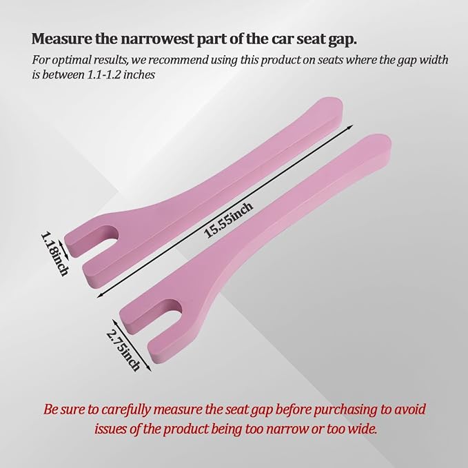 Car Seat Gap Filler, 2PCS Between Seat and Centre Console No Drop Vehicle Gap Plug, Automotive Interior Front Chair Blocker Stop Things from Dropping, Universal for SUV Caravan Truck (Pink)