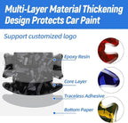 8PCS Car Door Handle Scratch Protectors, 3D Patterned Carbon Fiber-Marking，Anti Scratch,Universal for Most Cars (Black)