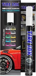 White Tire Paint Pen - Waterproof Permanent Paint pens for Car Wheels Lettering | Car Wash Safe and Durable | Made in Japan (Pack of 1)