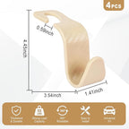 Car Seat Hooks for Headrest 4 Pack, Car Seat Back Storage Hook, Universal Vehicle Headrest Hanger for Purse, Handbag, Coat, Umbrella, Grocery Bags, Practical Interior Accessories