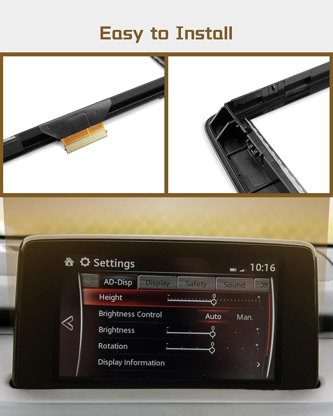 TK49-611J0 Touch Screen Glass 8", TK49-611JA Digitizer LCD Monitor Fit for Mazda CX9/CX-9 2016-2019 Replaces TK49-61-1J0a TK49-611J0-B