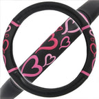 Universal Fit Universal Love Story Steering Wheel Cover - Rubber (Love Story Pink)