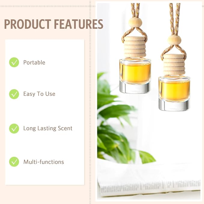 100 Pcs Car Air Fresheners Diffuser with Wooden Cap Empty Aromatherapy Diffuser Clear Fragrance Holder Pendant Hanging Perfume Fresheners Bottles for Car Decor(Classic,Clear)
