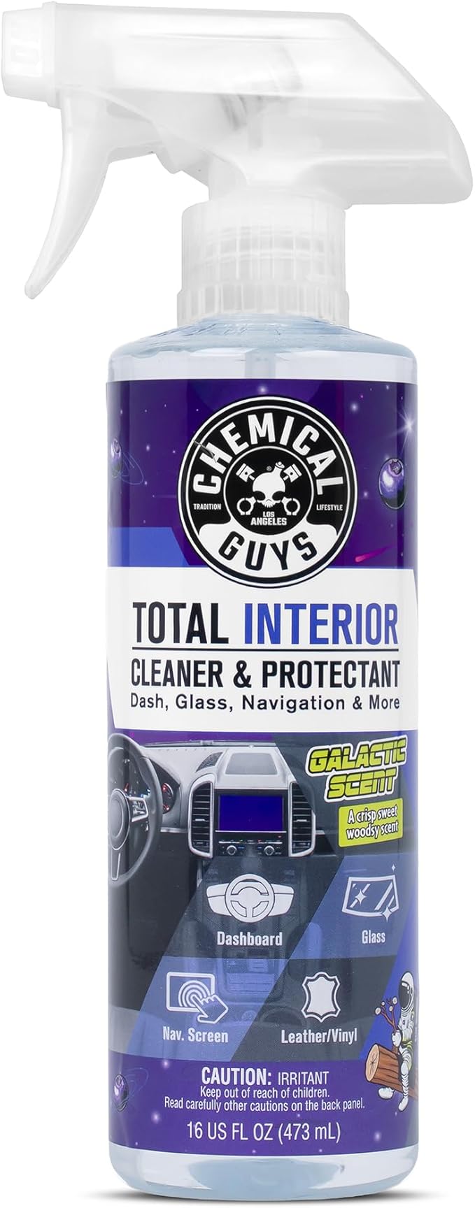 Total Interior Cleaner & Protectant - (16 oz) All-in-One Car Interior Cleaner for Dash, Seats, Carpet, Glass, Vinyl, Leather, and Plastic - Galactic Scent