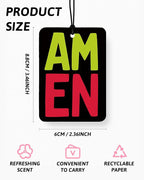 Neon Green Christian Car Air Freshener 4 Pcs for Women Men | Cyberpunk Religious Car Accessories Mirror Decor, Christian Hanging Air Freshener for Cars Closet Drawer Books