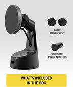 MagicMount Charge Pro Qi2 Fast Wireless Charging MagSafe Car Mount Charger, 15W Magnetic Cell Phone Holder for Car Dashboard/Windshield Compatible with iPhone 16/15/14/13/12 Pro Max Plus, S25