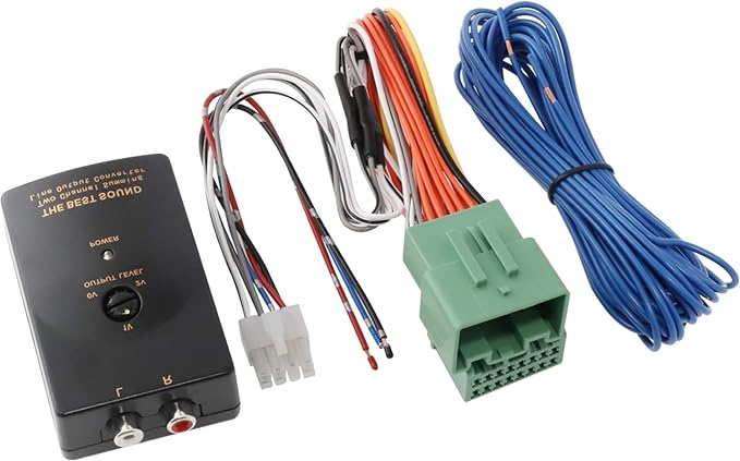 NuIth Add Amp Amplifier Subwoofer Interface Kit Fit for 2014-2021 GM Vehicles Chevy Silverado Camaro Yukon on Factory OEM Radio Stereo System 2-Channel RCA line Output Converter