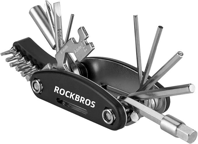 16 In 1 Multi-Function Bike Tool Kit - Allen Wrench, Tire Levers | Portable, Foldable, High Quality Steel,Bike Multitool Cycling Tool Kit