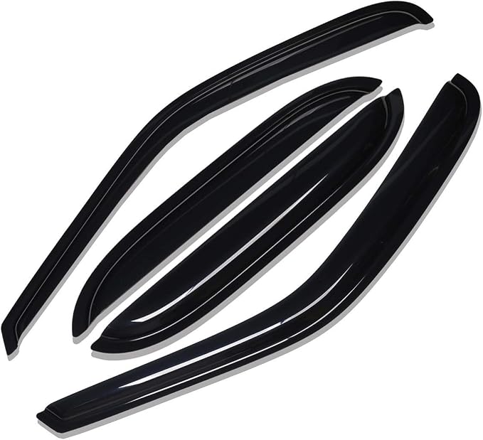 Extra Durable Tape-on Auto Window Visor, Fit 2000-2006 Chevrolet Tahoe/GMC Yukon, 2001-2006 Yukon Denali, 2002-2006 Cadillac Escalade (Standard), Original Rain Guard Deflector, Smoke, 4Pcs