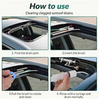 Auto Sunroof Cleaning Tool, 3Pcs 120 Inch Long Flexible Pipe Brush,3 Pcs 7.9 Inch Tube Cleaner Brush Perfect for Car Sunroof, Windshield Wiper Drain Hole