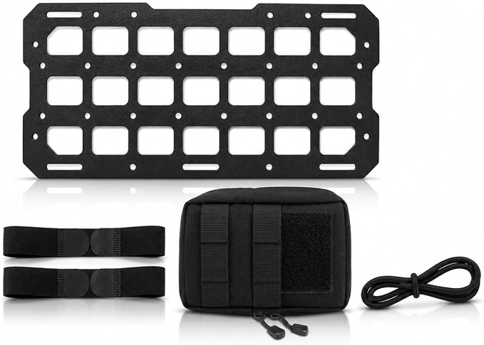 Visor MOLLE Organizer Panel for Car Sun Visor – Rigid ABS Storage Panel with Adjustable Straps – Vehicle Gear Organizer for Truck SUV (1 Pack)