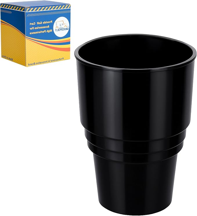 Golf Cart Cup Holder Insert Adapter Replacement fits Club Car EZGO Yamaha Golf Cart, for Placing and Securing 16.4 oz Portable Propane Gas Bottle or Drink Water Glass, (1Pcs, Black)