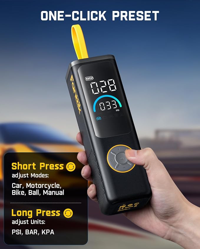 Fanttik X9 APEX Portable Air Compressor for Car Tires, 35s Fast Inflation, 150PSI Cordless Tire Inflator with Light and Power Bank, Handed Inflator for SUV, Sedan, Motorcycle, Bike, Ball, Black
