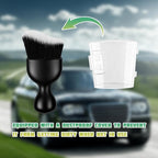 Car Interior Detailing Brush, Curved Soft Bristles Vehicle Removal Dust Collectors, Scratch-Free Automotive Cleaning Tool Accessories, Universal for Truck SUV Sedan (Black/White)