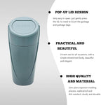 Car Trash Can Bin with Lid, Mini Vehicle Cup Holder Organizer Leakproof Garbage Bin, Waterproof Cup Type Trash Can Multi-Function Storage Container for RV Home Office (Black Green)