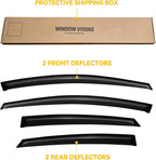 Rain Guards for 2012-2018 Ford Focus Sedan & Hatchback (Not fit rs), Out-Channel Window Visor Shields Vent Deflector Shade Wind Dark Smoke 2013 2014 2015 2016 2017 12 13 14 15 16, Outside-Mount, 4PCS