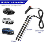 Car LED Strip Light, 24 LED RGB Auto Under Dash Interior Atmosphere Lights, USB Vehicle Decorative Lamp Ambient Night Light Strip, Lighting Kit Car Accessories (Orange, Cigarette Lighter)