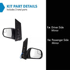 2 Piece Driver and Passenger Side Mirror Assembly Set Electric Adjustment Non-Heated No Memory Textured Compatible with 2015-2018 Toyota Sienna TO1320338 TO1321338